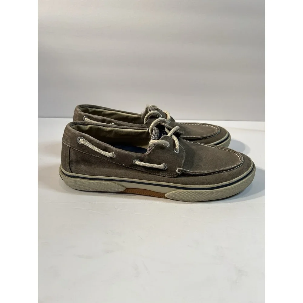 Sperry Top-sider Men's Size 10 Halyard 2-Eye Lace-up 10M Grey brown Boat shoes